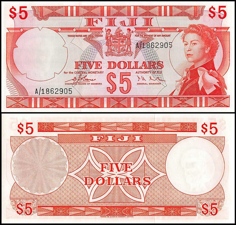Fiji 5 Dollars, 1974 ND, P-73a, UNC