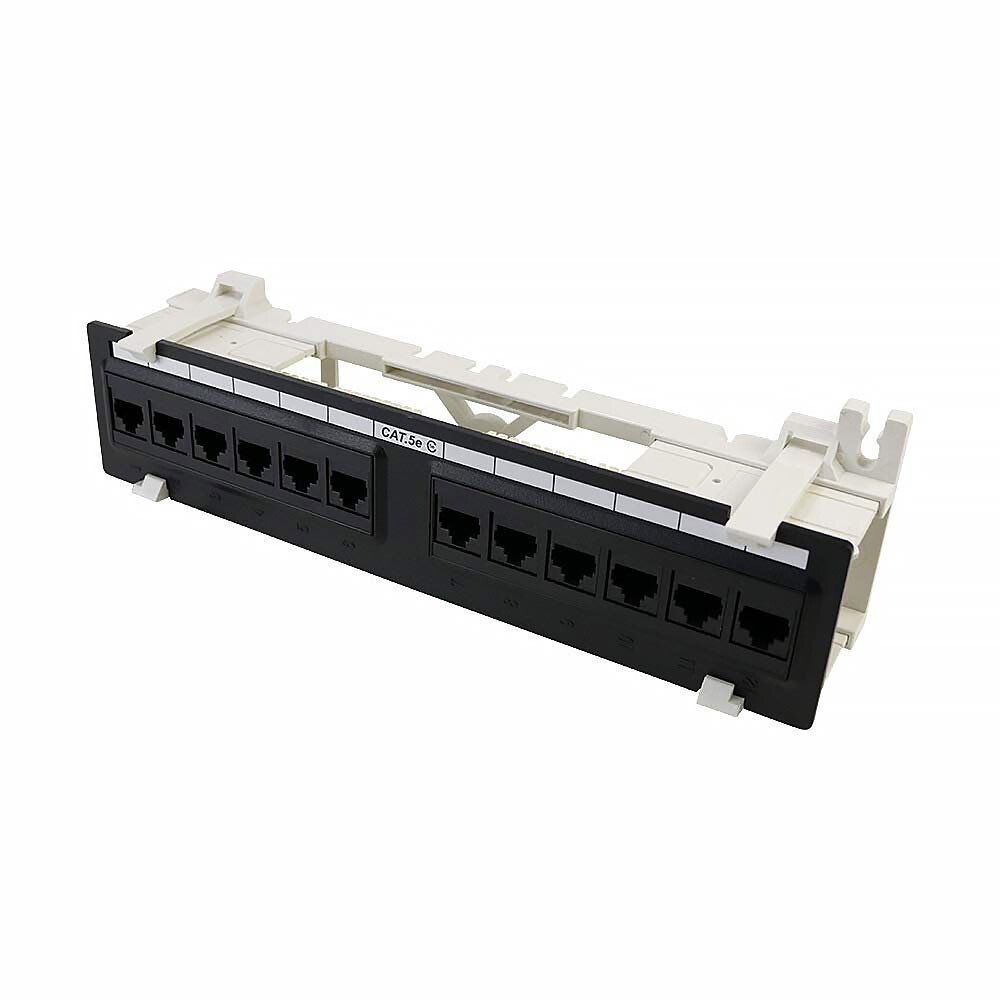 Construct Pro 12-Port Cat5e Wall Mount Patch Panel, RoHS Compliant