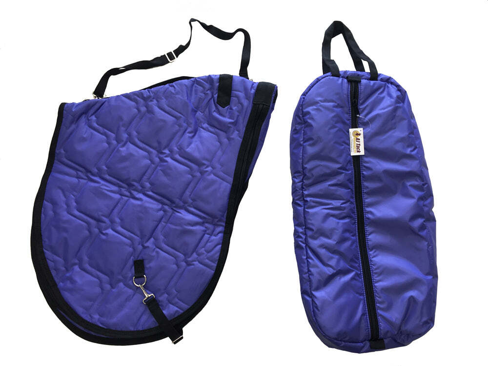English Padded Saddle and Bridle Carrier Set