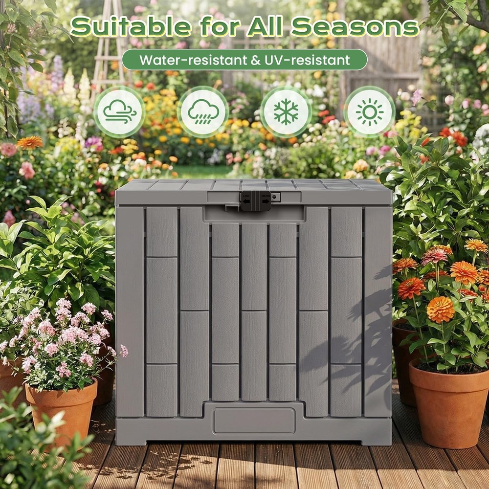 Deck 30 Gal, UV Resistant & Waterproof Outdoor Storage with Lock, Easy Assemb...