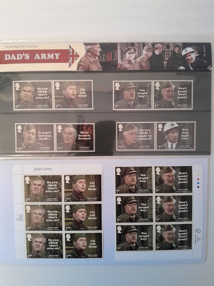 Dad's Army Stamps Presentation Pack Mint  Plus FREE 1st & 2nd class sheets