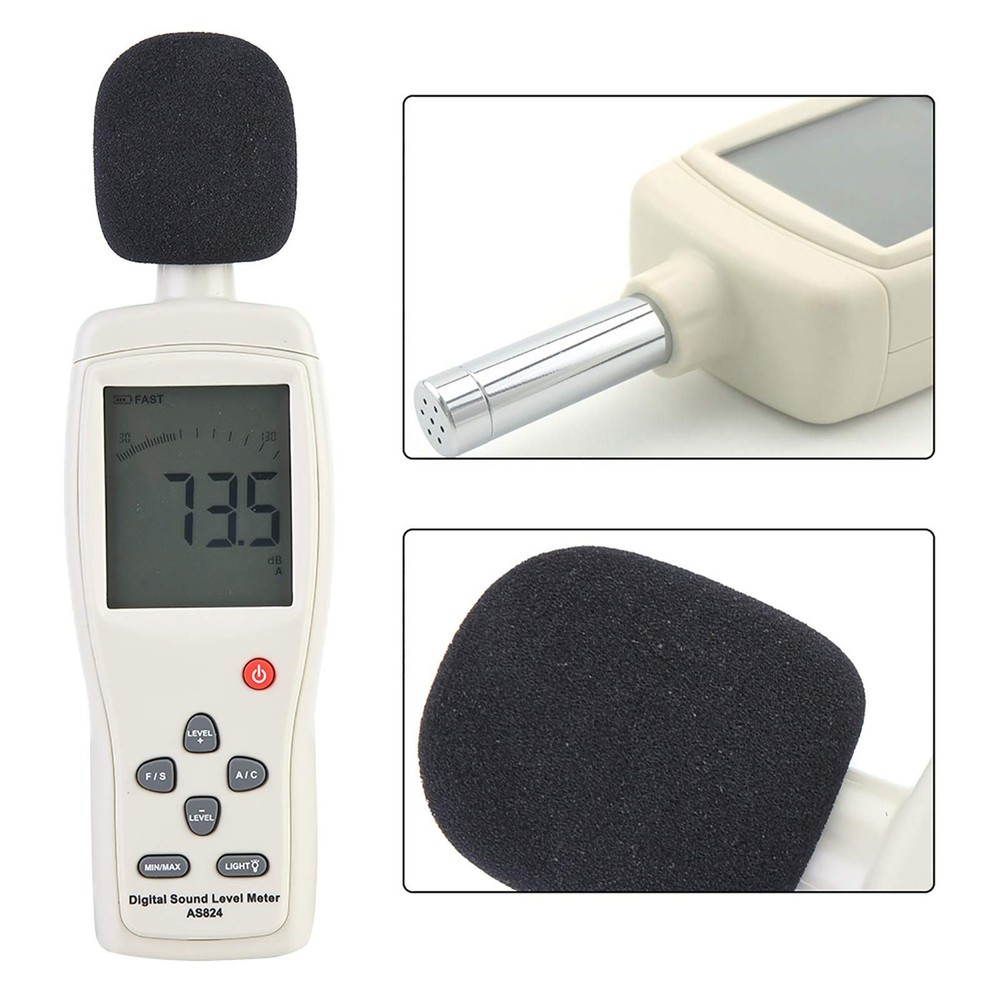 Smart Sensor AS824 Sound Level Meter 0-130 dB range for Frequency Analyzer...