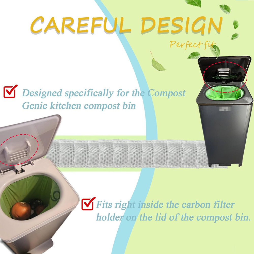 Compost Bin Deodorizers Carbon Filters Compatible with Compost Genie Kitchen Com