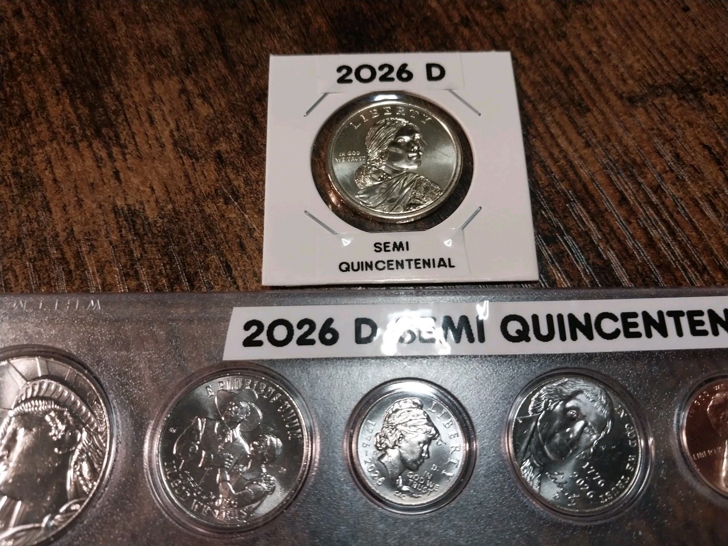 NEW SET IN OF 2026 D DOLLAR TO NICKEL W/ 2025 CENT IN HOLDER WITH LABELS