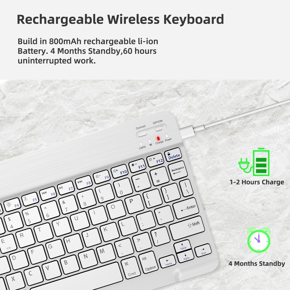 Slim Mini Wireless Keyboard Bluetooth/ Mouse For PC Laptop Mac iOS iPhone Tablet