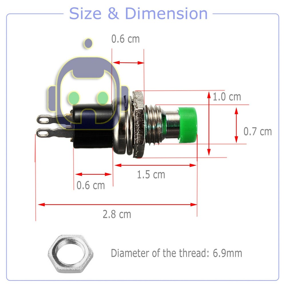 3 PCS Green Micro Lockless Momentary On/Off Push Button 12V 5A Switch Tact