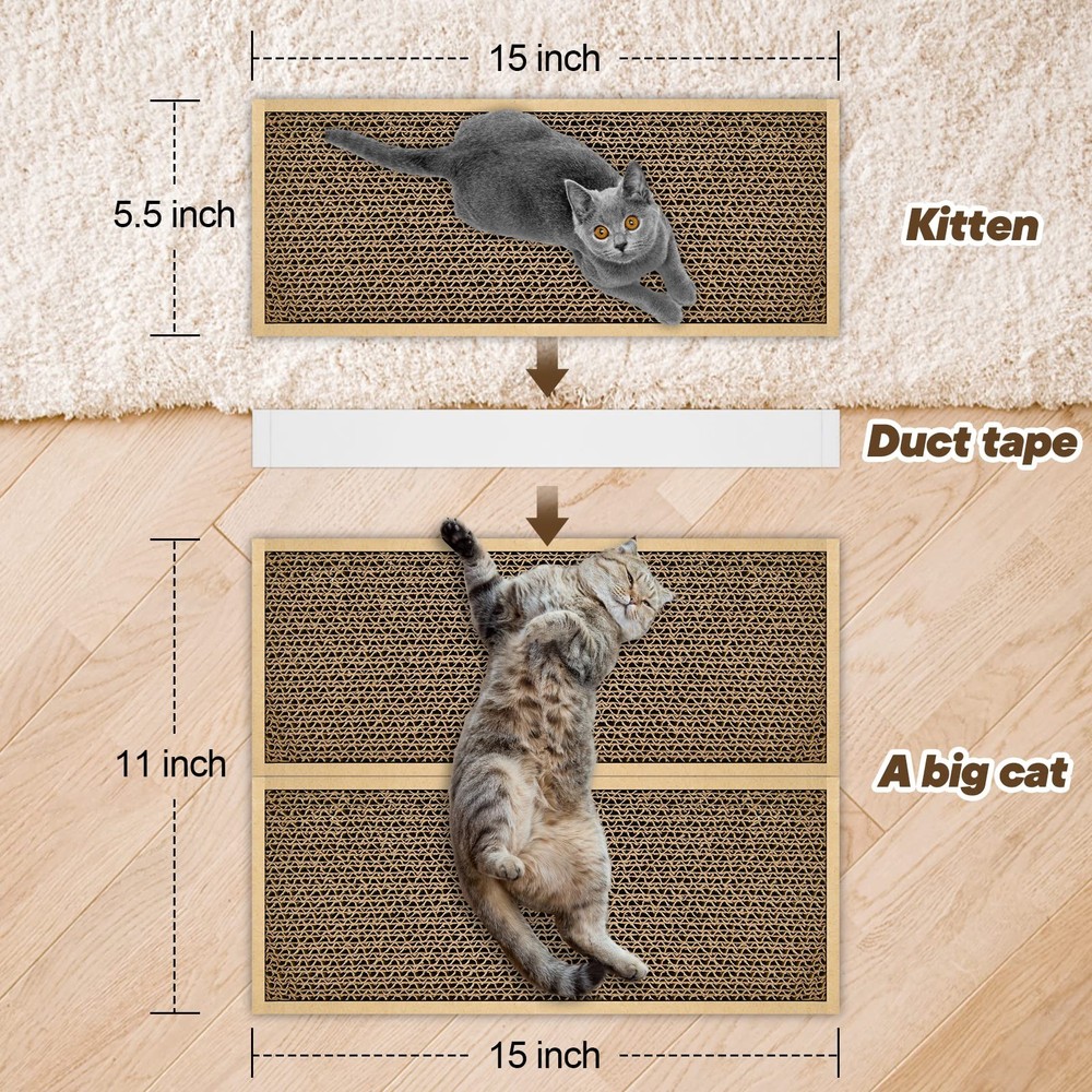 Splicing Cat Scratch Pads – 2 Pack, Double-Sided Cardboard Scratching Pads
