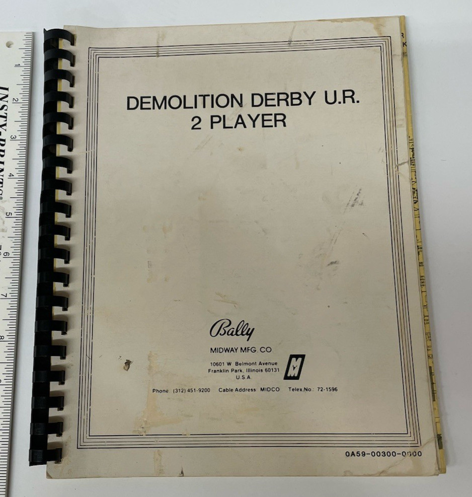 1985 Bally Demolition Derrby U.R. 2 Player System Installation schematics