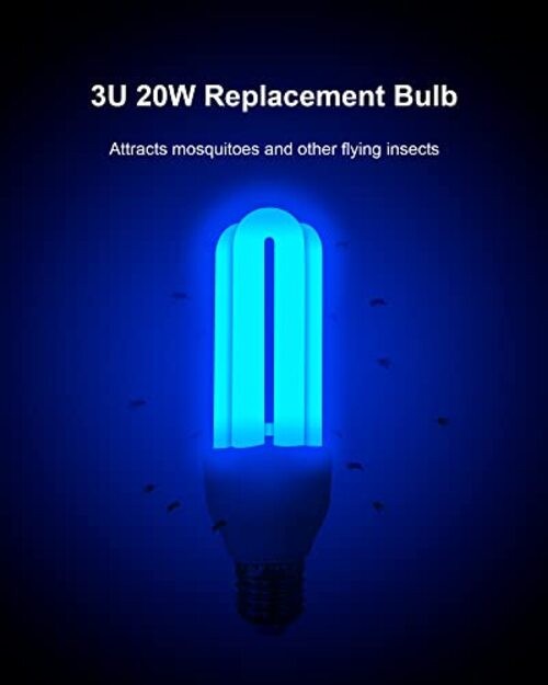2 Pack 3U 20W Replacement Bulbs for 20W Bug Zapper with E27 Base, Compatible