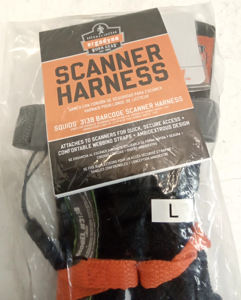 Ergodyne Squids 3138L Barcode Scanner Harness Lanyard Breakaway Airprene Padding