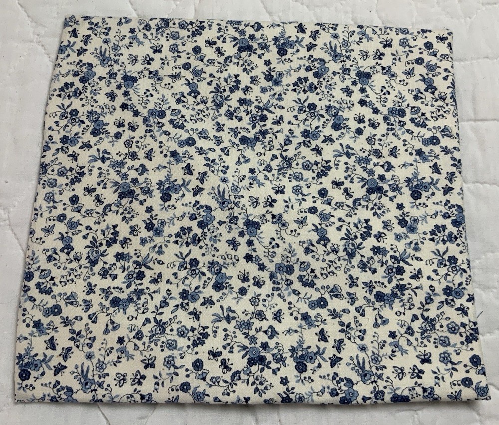 Antique Patchwork Quilt Table Topper, Triangles, Blue, Navy, Early Calicos