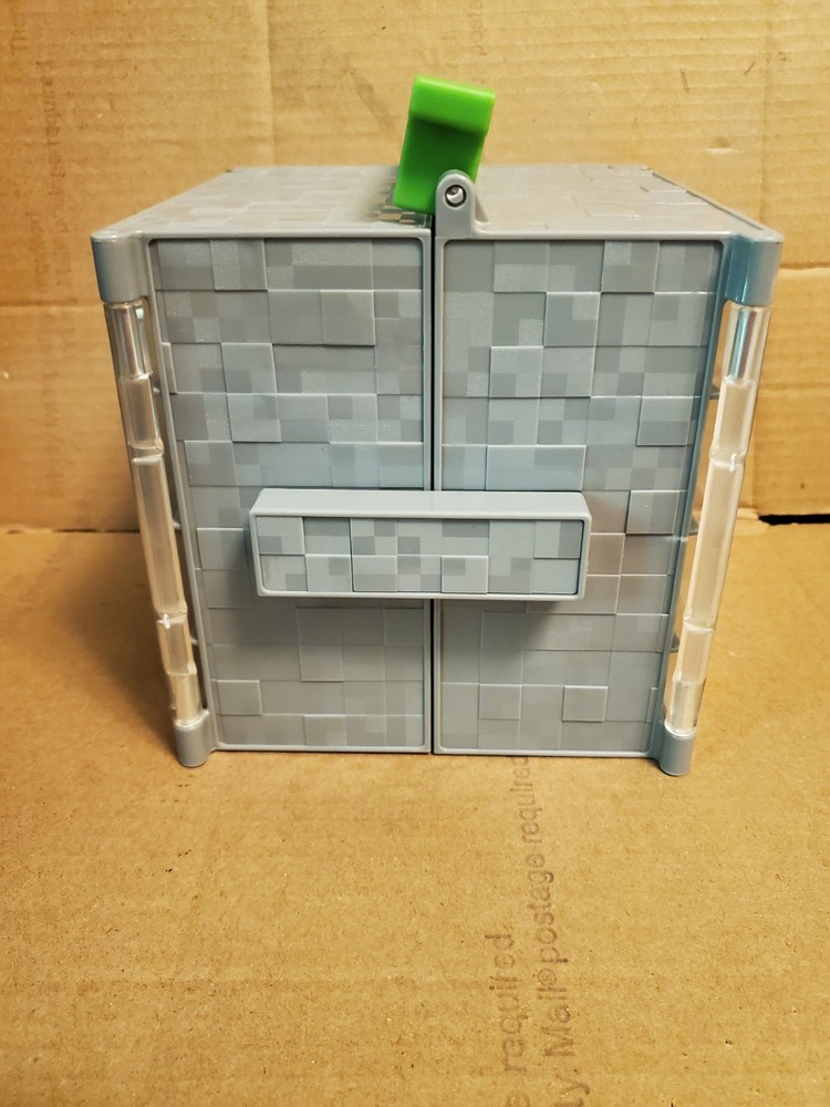 Minecraft Mini Figure Collector Case Stone Cube Playset Storage & Display Box.
