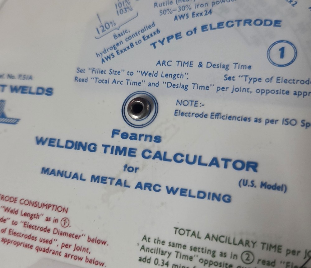 FEARNS WELDING TIME CALCULATOR P50A
