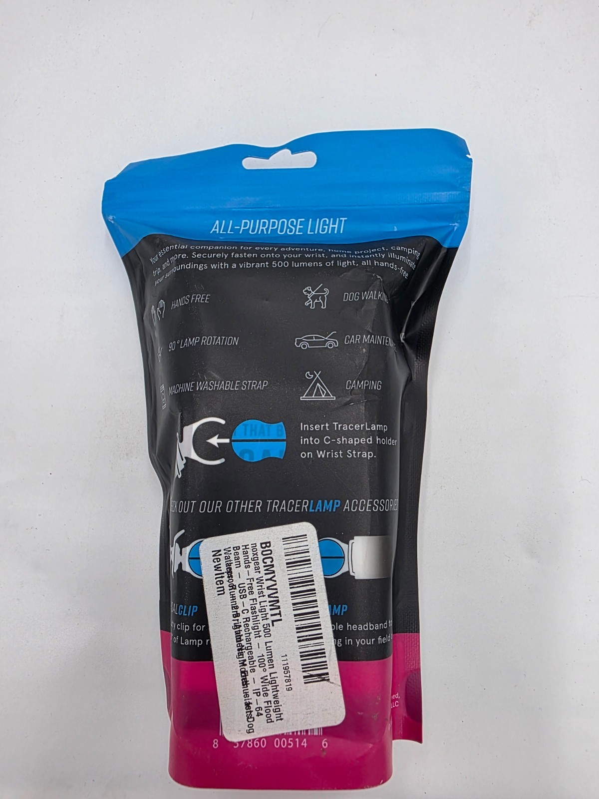 Noxgear Wrist Lamp Light 500 Lumens Hands Free Light