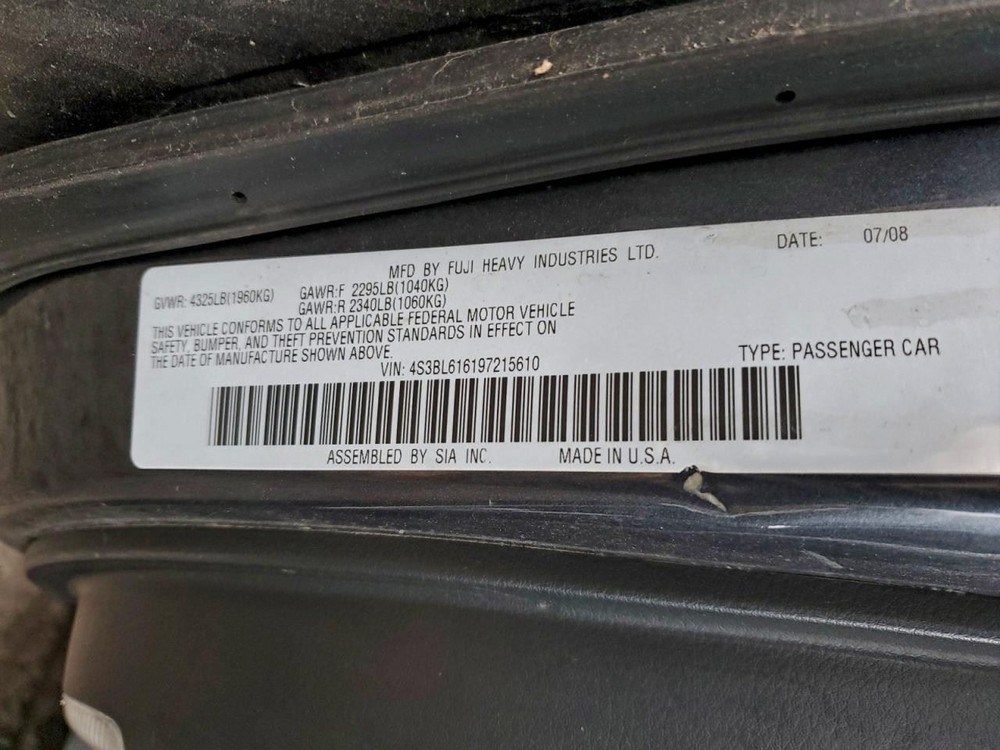 LEGACY 2009 Transmission Shift OEM