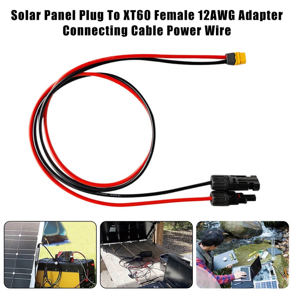 Connecting Cable 12AWG XT60I Female Solar Panel Connection Cable Charging Cable