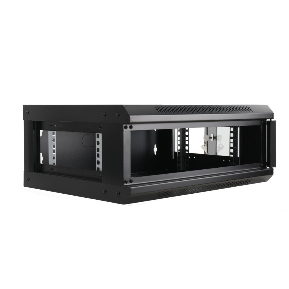4U Wall Mount Server Cabinet IT Network Rack Enclosure Lockable Door Rack Shelf