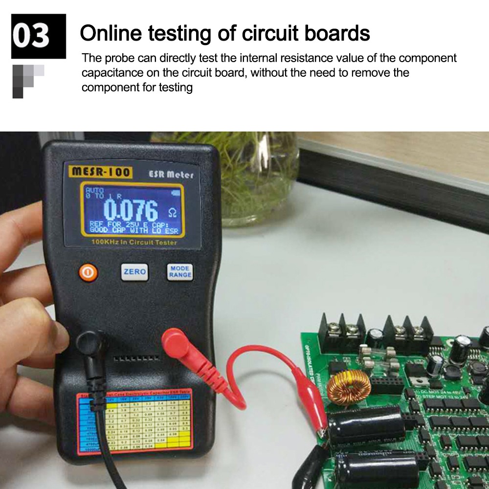 MESR-100 ESR Capacitance Ohm Meter Capacitance Internal Resistance Circuit Test