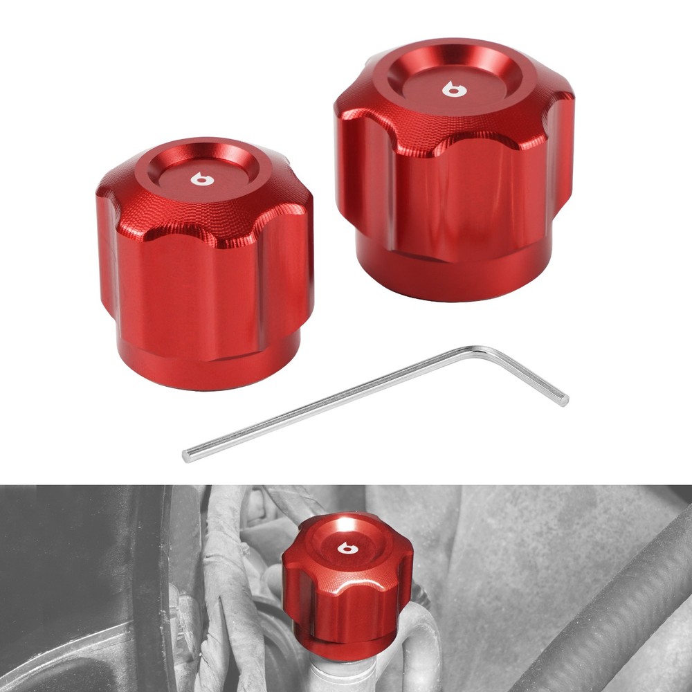 BEVINSEE Aluminum Air Conditioning A/C Valve Cap For BMW E46 E36 E60 E90 E91 E92