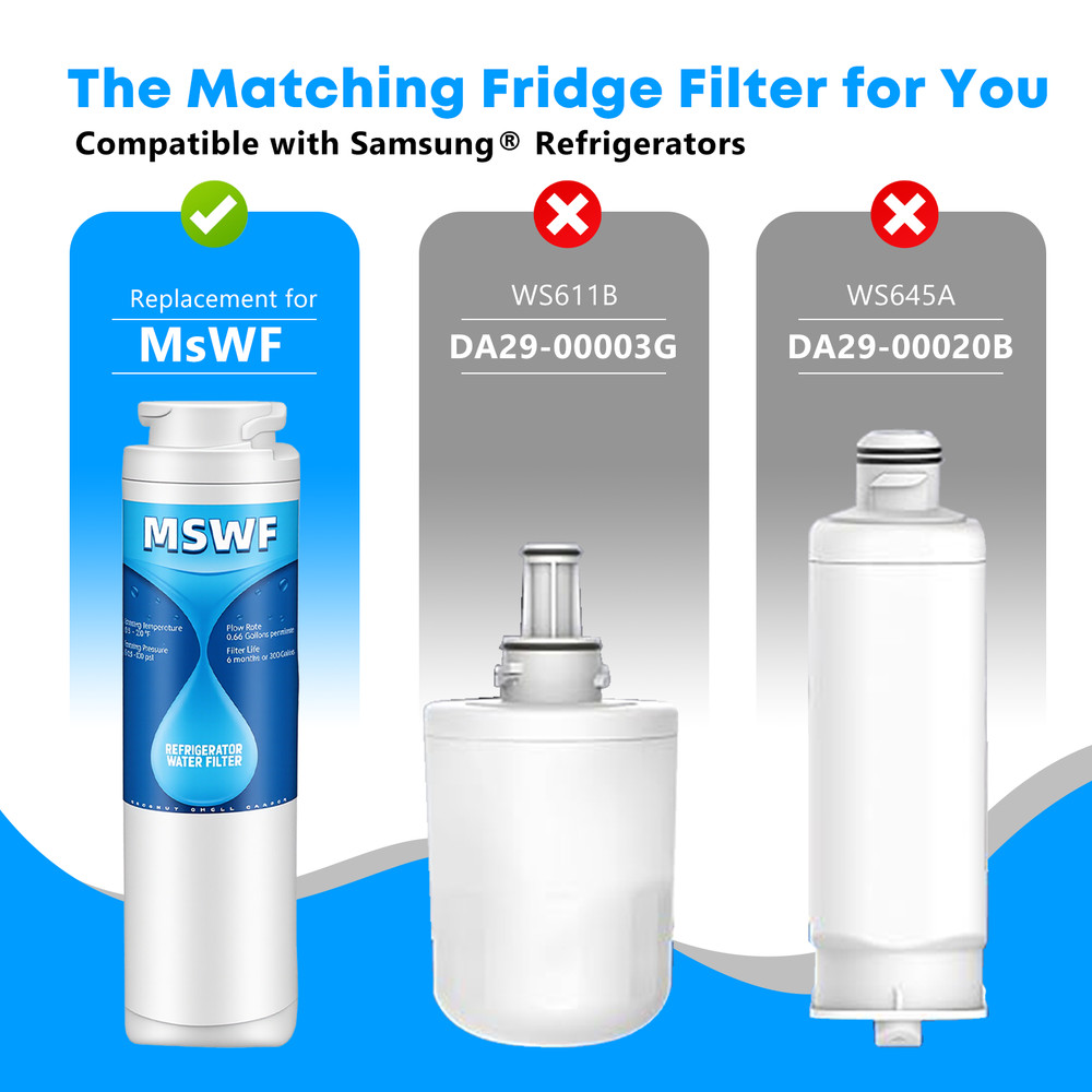 4Pack GE MSWF Replacement Refrigerator Water Filter