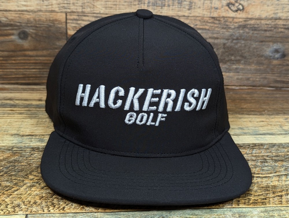 Deuce Hackerish Golf Black Strapback Hat Cap