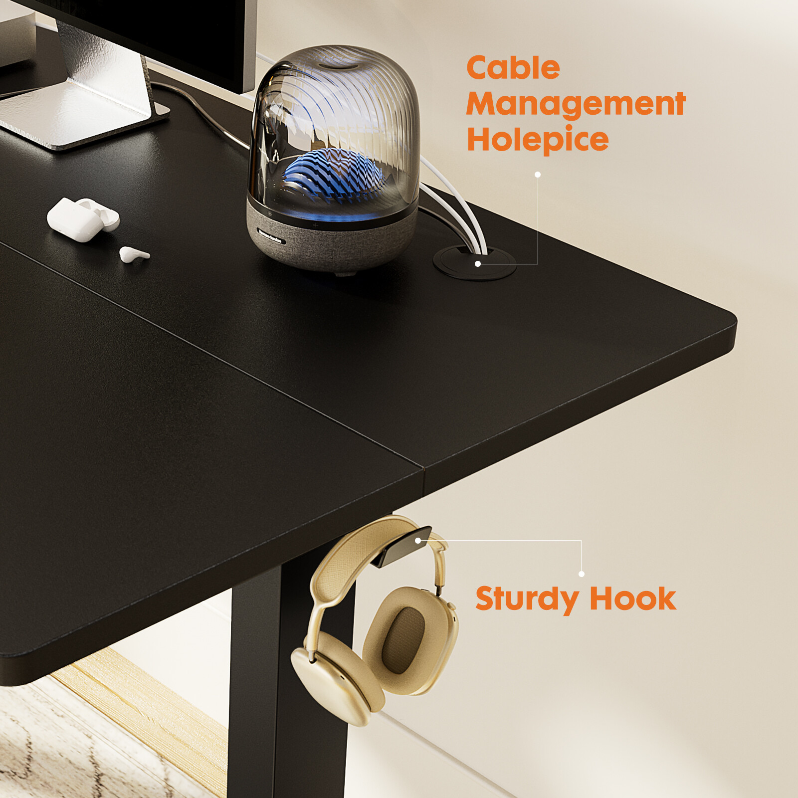 Electric Sit Stand Up Desk: Adj. Height Standing Desk of 40/48/55/63 Inches