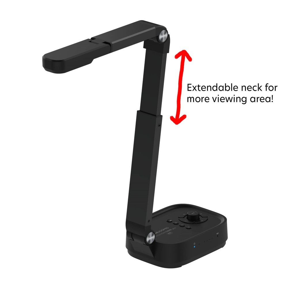 Qomo 4K HDMI/USB 13MP FLIP DOCUMENT CAMERA WITH EXTENDABLE ARM