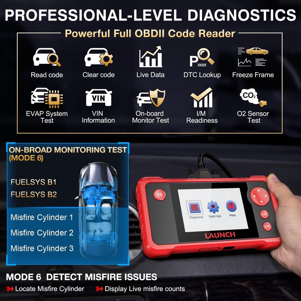 LAUNCH CRP123 V2.0 OBD2 Scanner Engine ABS SRS