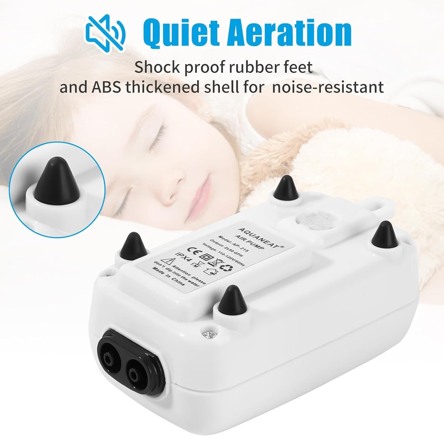 Aquarium Air Pump 100 Gallon Fish Tank Bubbler Oxygen Aerator with Stones