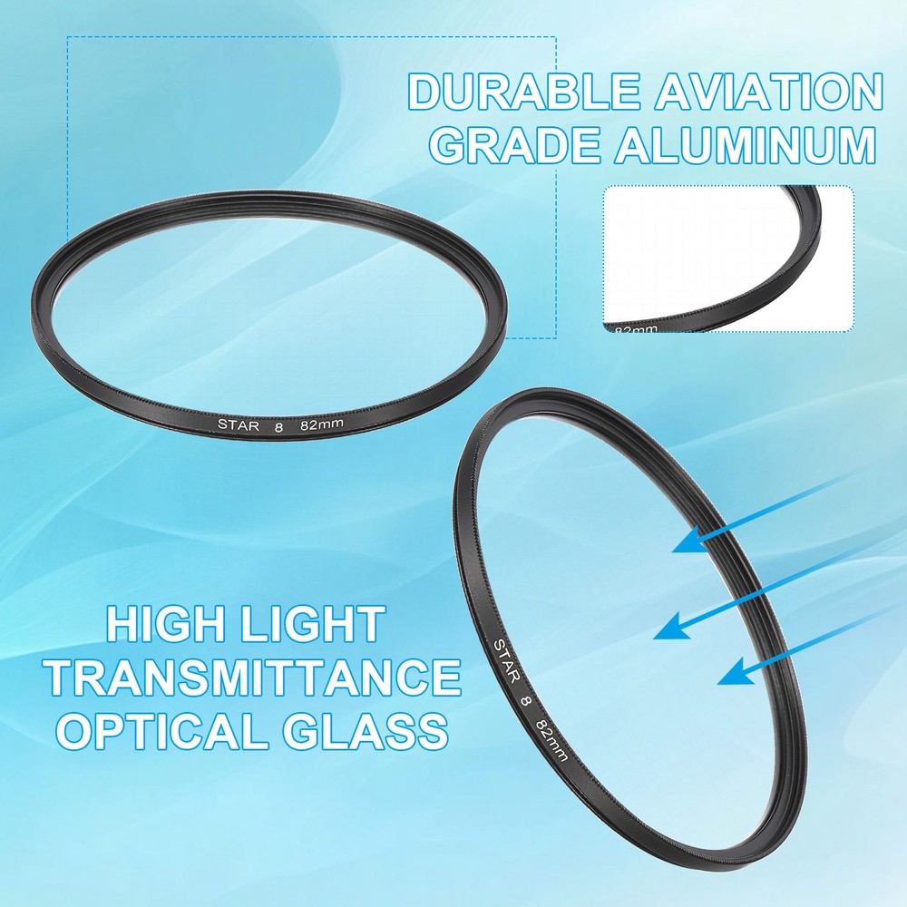 58mm Star Lens Filter, 1 Set Starburst Lens Filter 4 Points 6 Points 8 Points