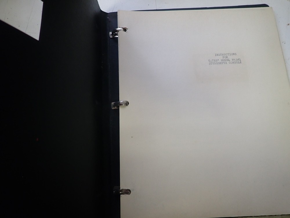Original Gates " Studioette " Model M5381 Broadcast Console Instruction Manual