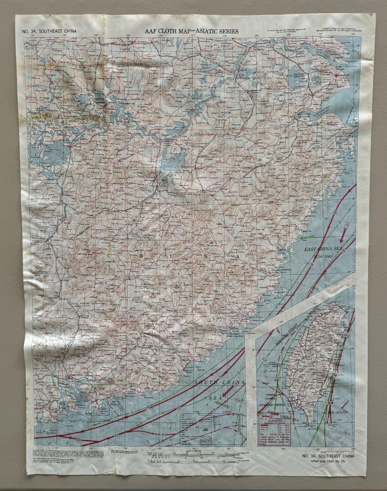 U.S. Army Cloth "Handkercheif" Survival Map