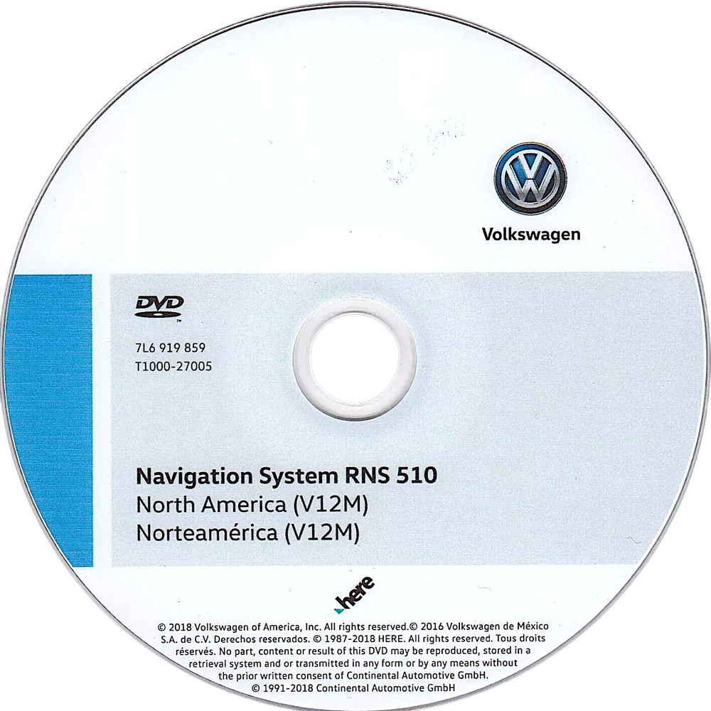 VW Volkswagen RNS-510 FINAL UPDATE Navigation DVD USA + Canada Map 12M rns 510