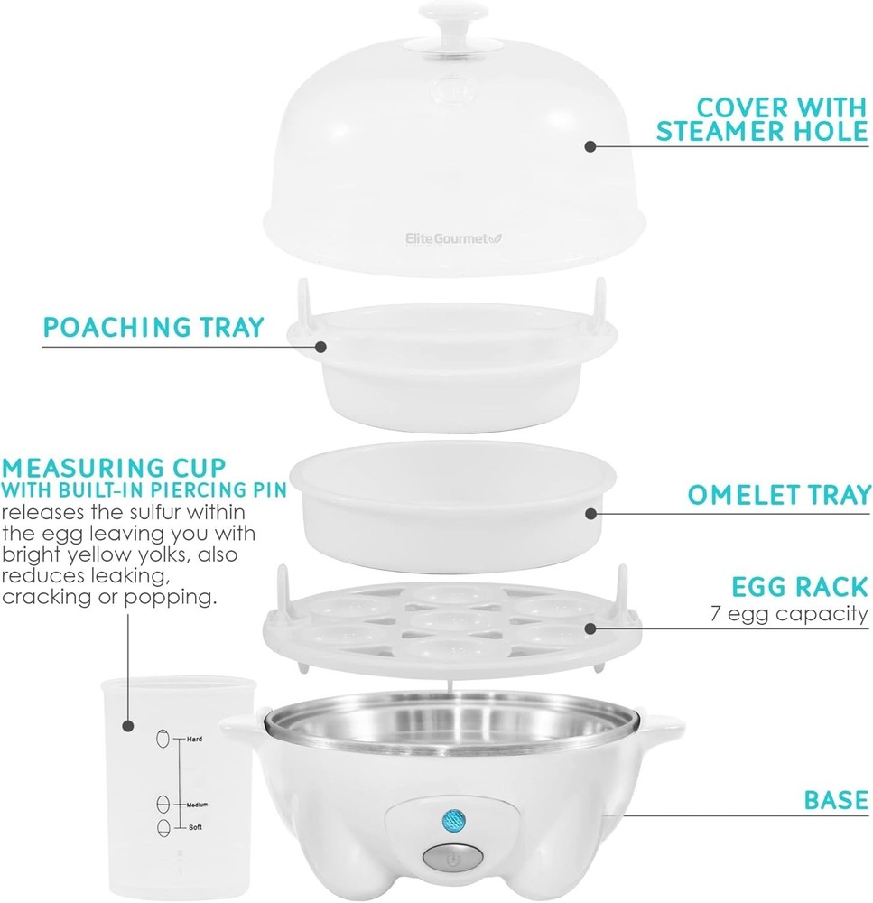 Automatic Egg Cooker with Timer: Perfect Hard, Medium, or Soft Boiled Eggs