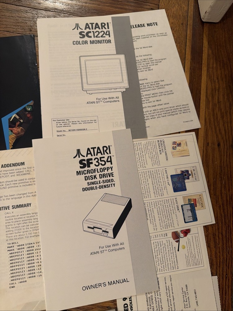 Atari ST Computer Owner's Manual Magazines Sourcebook Inserts & More - Huge Lot
