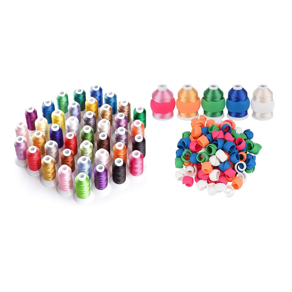 40 Colors Polyester Embroidery Machine Thread 500M (550Y) with 40PCS Thread S...