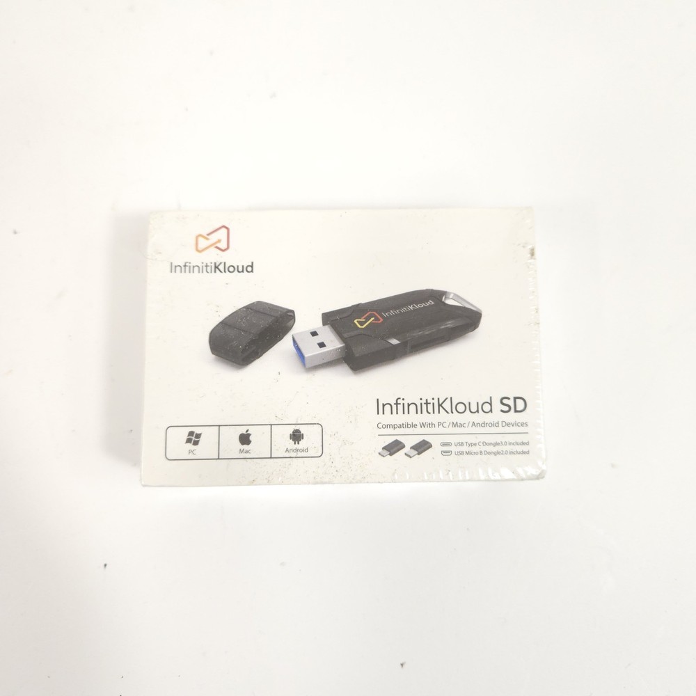InfinitiKloud SD USB Powered Backup Drive PC Mac Android New Sealed