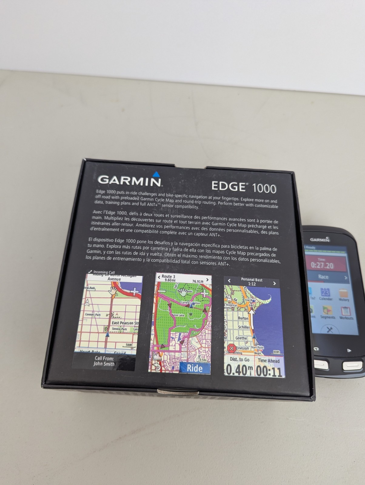 Garmin Edge 1000 Bike Computer With Box (Tested)