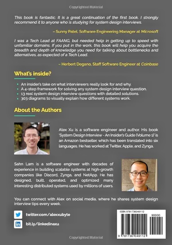 System Design Interview: An Insider's Guide: Volume 2 by Alex Xu & Sahn Lam