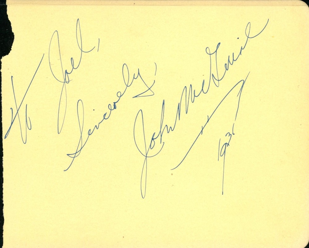 Vintage John McGuire Autograph