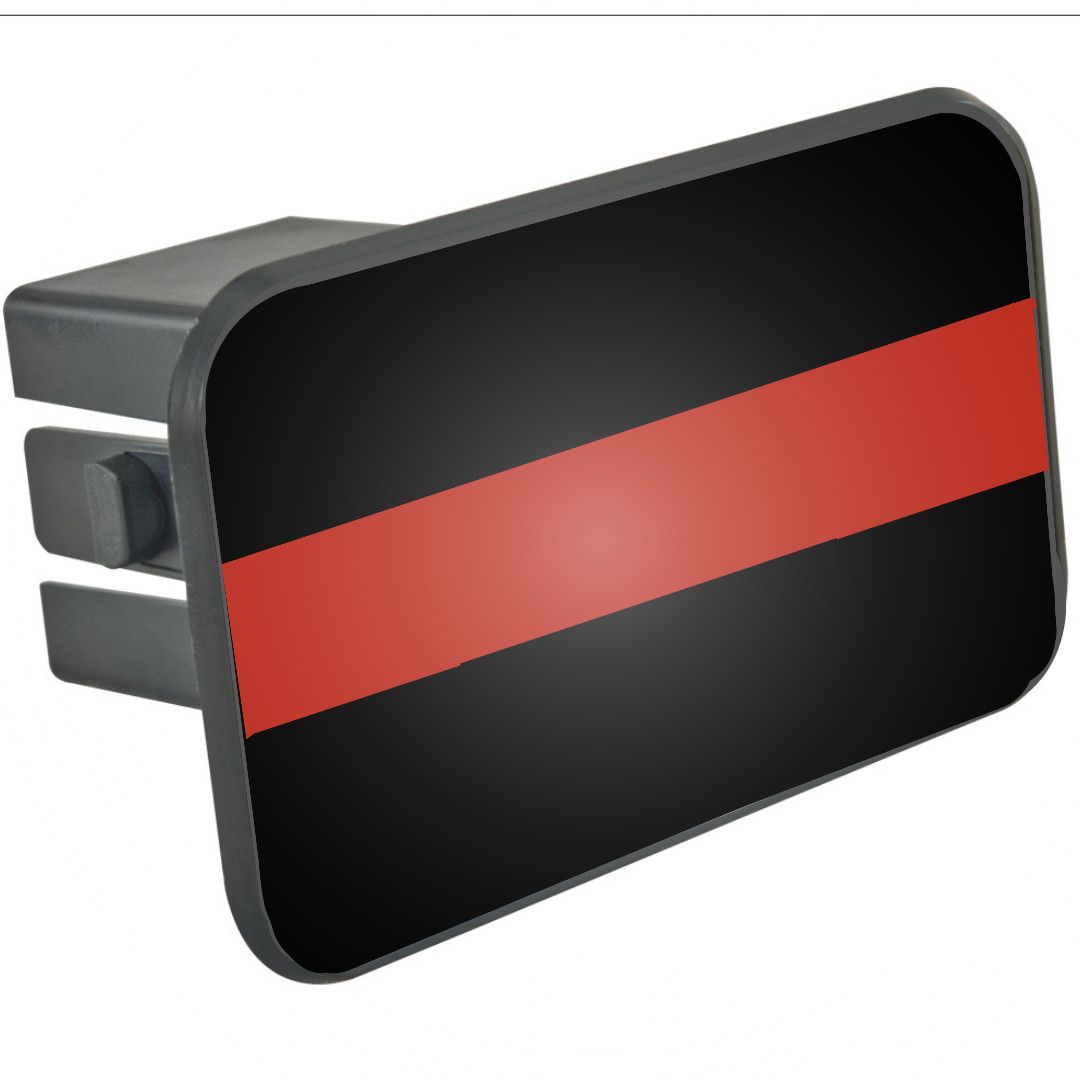 Reflective Firefighter Thin Red Line Hitch Cover for Truck/SUV