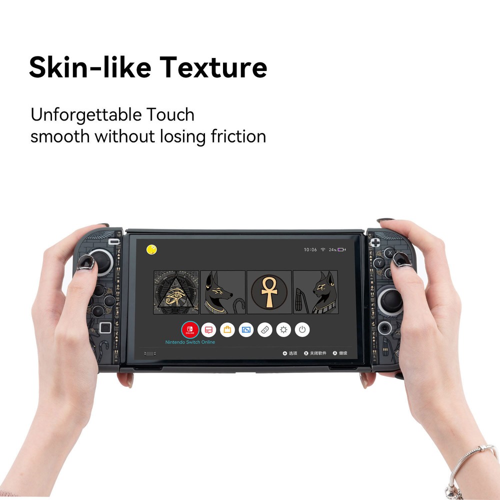 GeekShare Nintendo Switch OLED Protective Case Black PC Hard Shell Black Cover