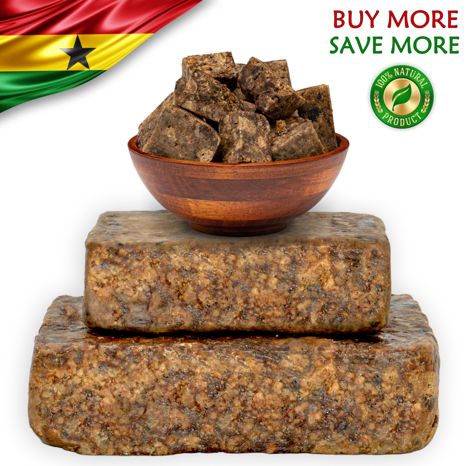 Raw African Black Soap Bar 100% Pure Natural Organic From Ghana Bulk Wholesale