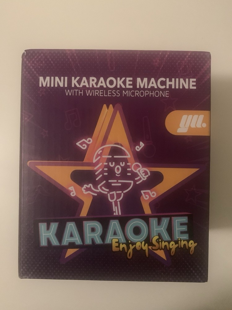 Mini Karaoke Machine with 2 Wireless Microphones & Portable Bluetooth Speaker