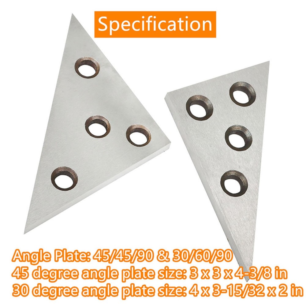 Solid Angle Plate Set Industrial Tools 2 Pcs Triangle Angle Block 30-60-90 De...