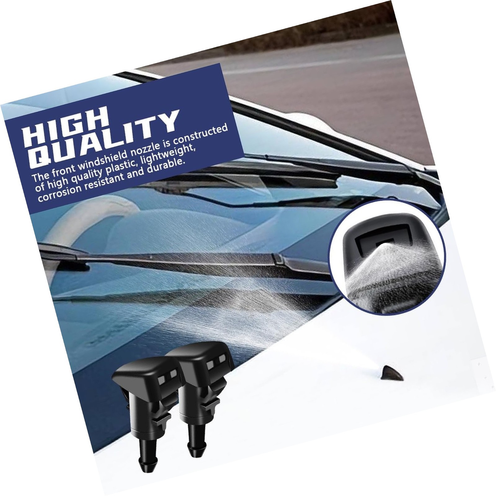 2 PCS Front Windshield Washer Nozzles, Washer Spray Jet Kit Fit for Chrysler,...