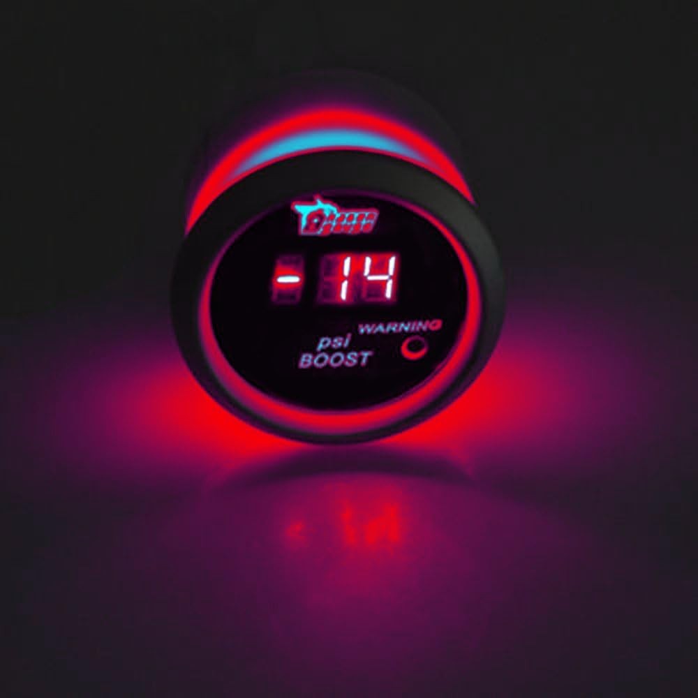 52mm Digital Turbo Boost Gauge PSI Meter 2 ESUPPORT Red LED E39 E90 E36 E46 E34