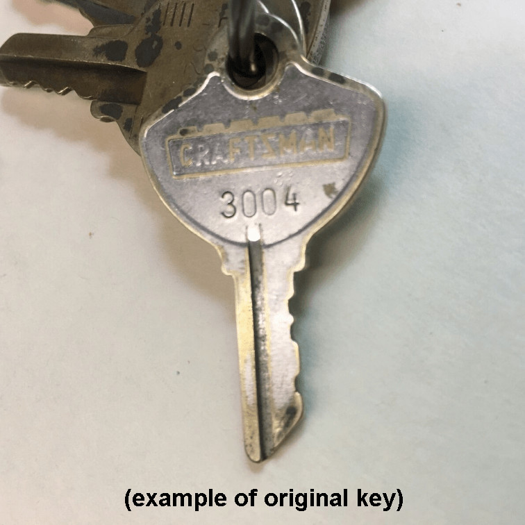 Craftsman toolbox keys / Select your key code / Series 3001 - 3050