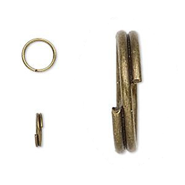 100 Antique Brass Split Rings 8MM Double Ring Keyring Type Finding