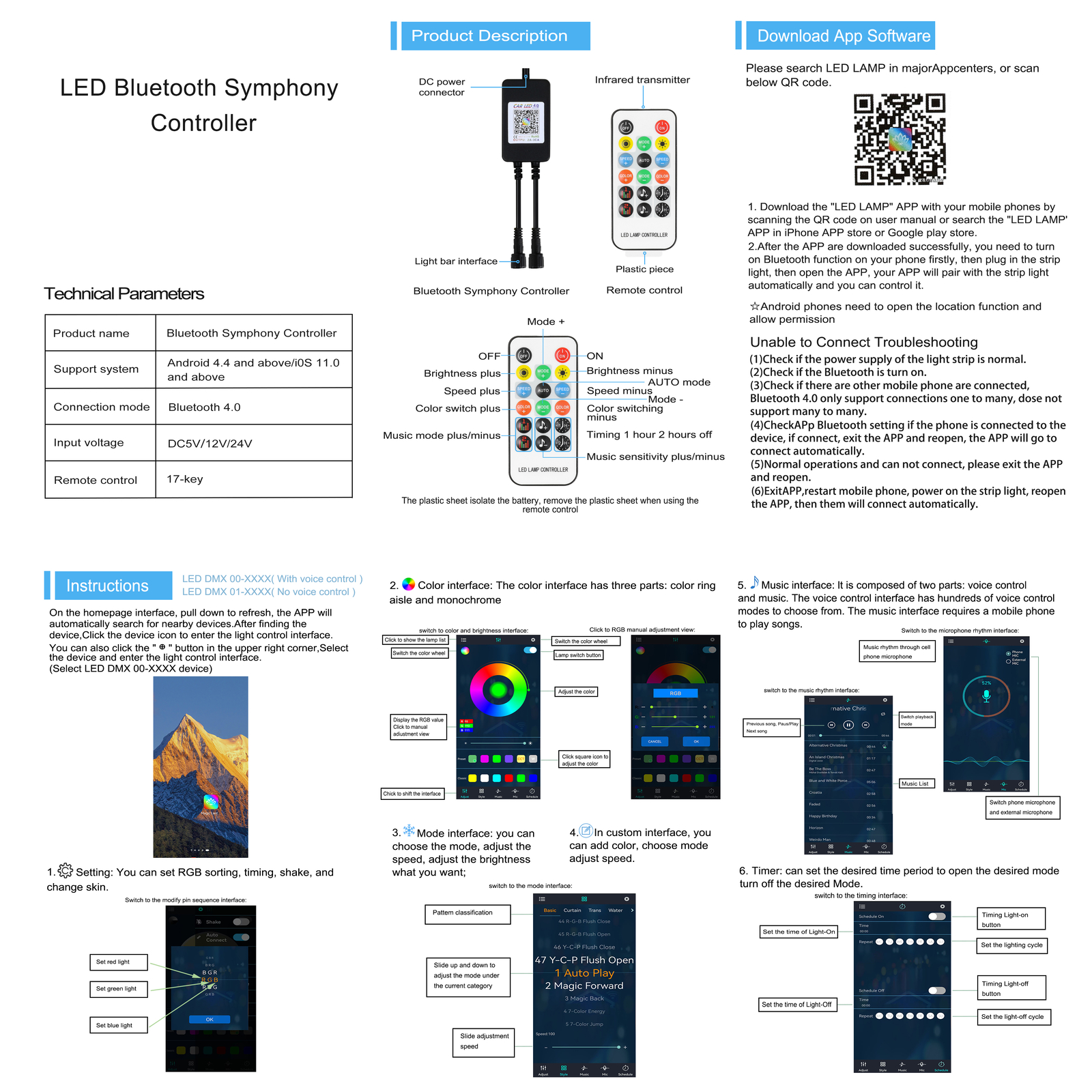 For Can-am Outlander 570 XMR X3 2PCS 1FT LED Whip Lights RGB Chasing Antenna